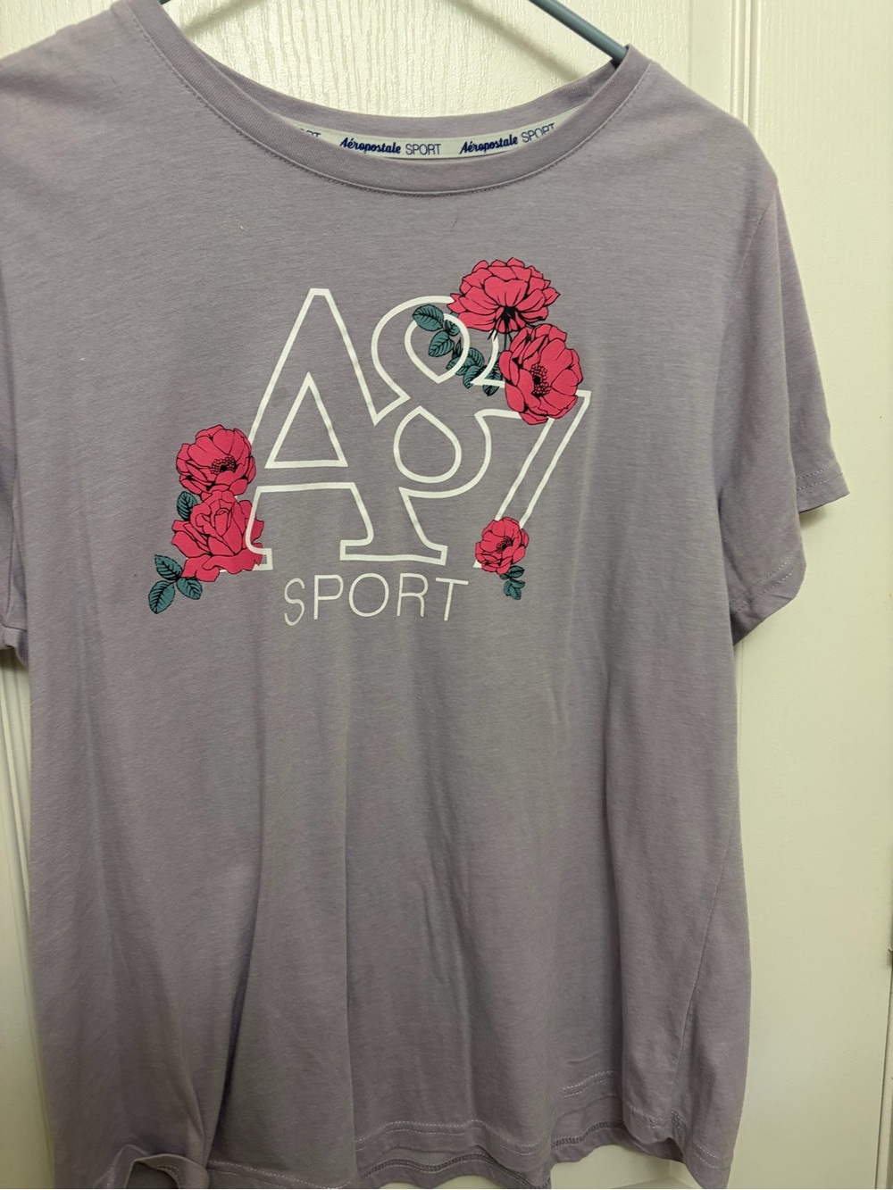 Women’s Lavender Graphic Tee with Floral Accents